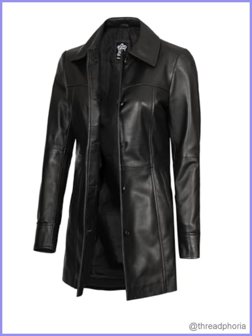 Lambskin Leather Car Coat Button Front Workwear Jacket